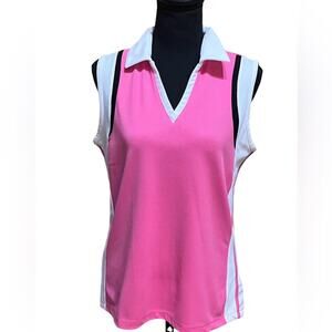 IZOD Sleeveless Salmon Pink Tone Golf top(M) Pickleball-Tennis and more